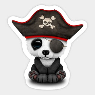 Cute Baby Panda Pirate Sticker